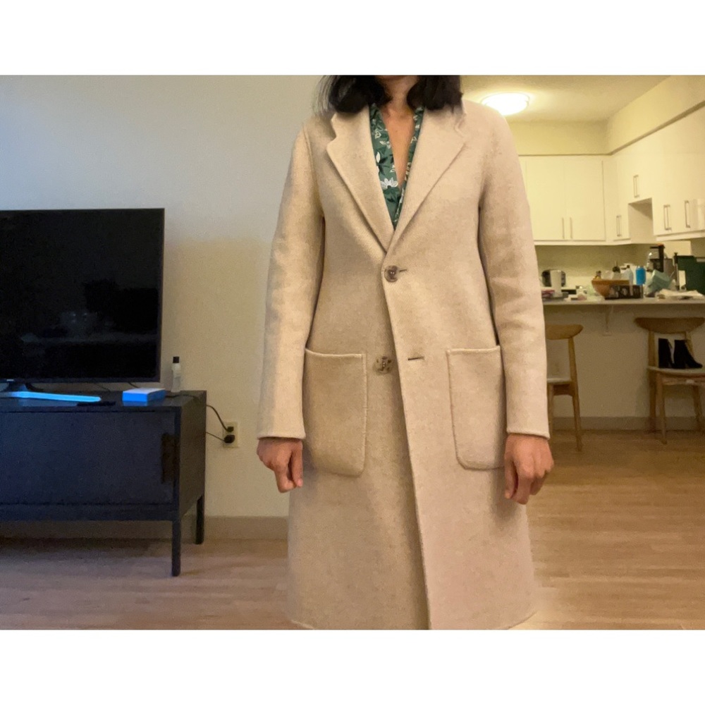 Serrano Beige Wool Jacket Size Small - image 2